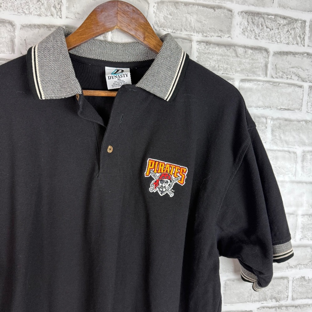 Pittsburg Pirates Vintage 90s Dynasty Thick Cotton Collared Polo Shirt Mens XL
